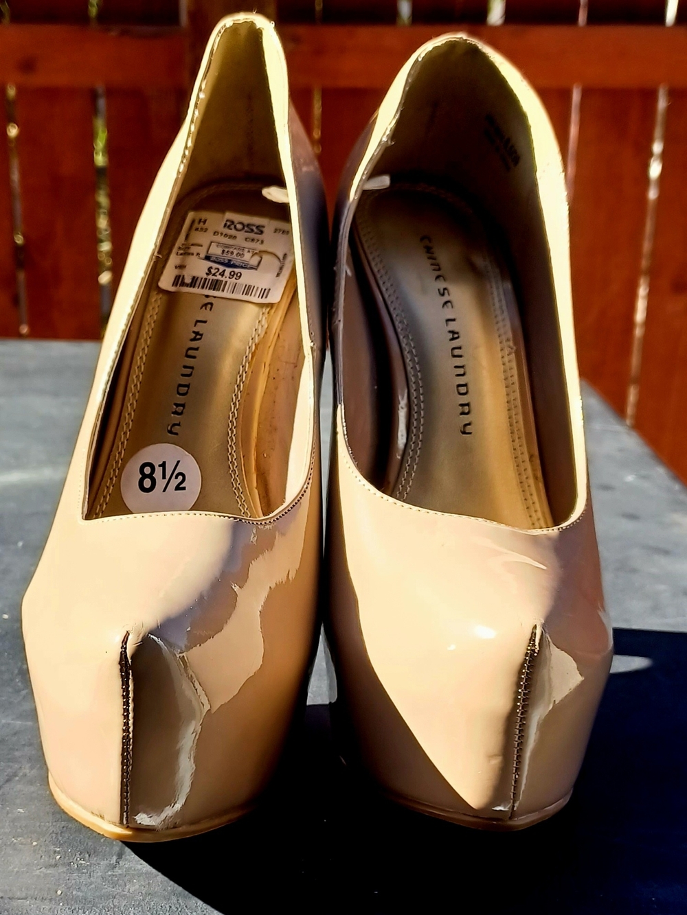 Chinese Laundry Cream Patent Low Heel Pump